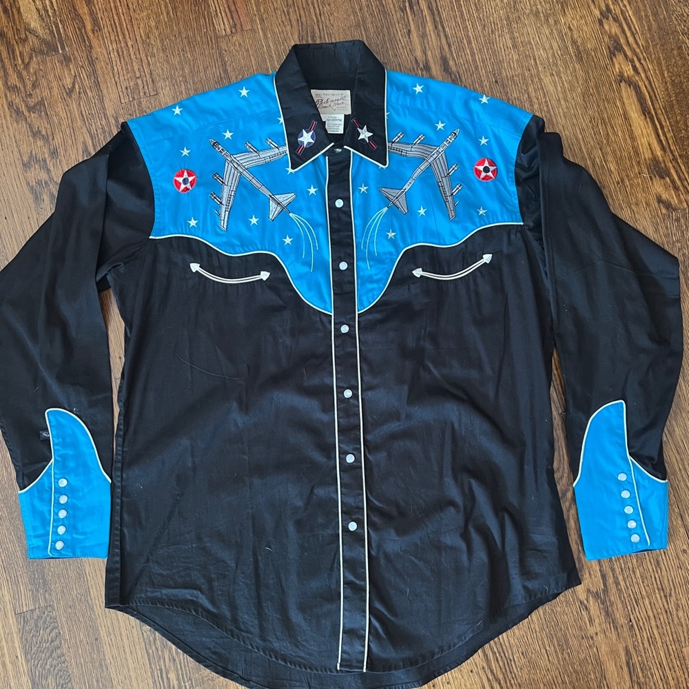 Rockmount “wings over the Rockies” collaboration B-52 Blue with Red shirt XL